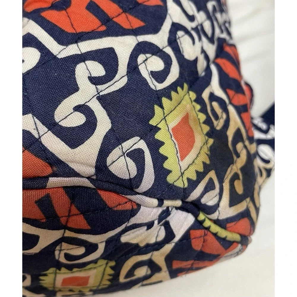 Vera Bradley Quilted Backpack Filigree Cotton Orange White School Travel